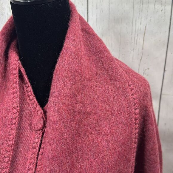 Estirpe Inca Alpaca 100% Poncho Button Front Scarf Attached Cozy Elegant Luxury - Picture 4 of 16